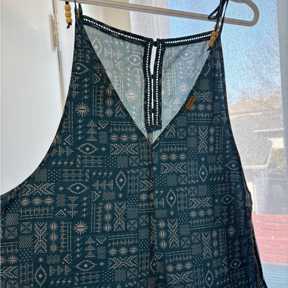 Patterned Blue Sleeveless Overall - Picture 2 of 3